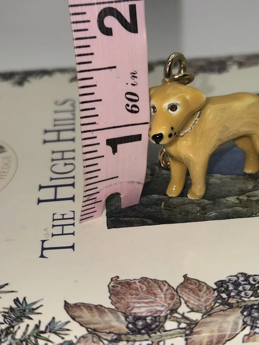 Parisian Pet Keychain Charm Enamel With Gold Tone Accents Golden Retriever